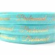 Elastische armband turquoise met goudfolie opdruk Bridesmaid