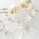 Trendy en stijlvol goudfolie met ivoor Happy Birthday decoratie pakket