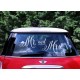 Auto decoratie sticker Mr. and Mrs wit