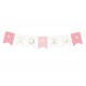 Banner XOXO licht roze, wit met goud