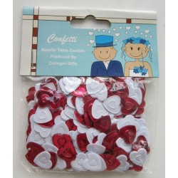 Glansconfetti 'Red and white Hearts'