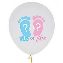 He or She ballon met babyvoetjes