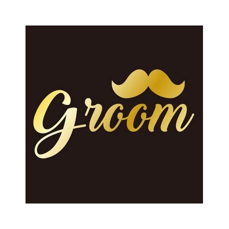 Goudkleurige tatoeage Groom moustache