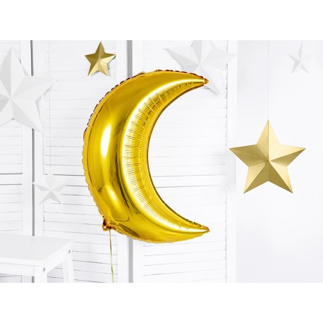Grote folie ballon in de vorm van een gouden maan