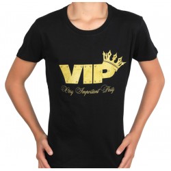 Dames en heren t-shirt VIP zwart met goud