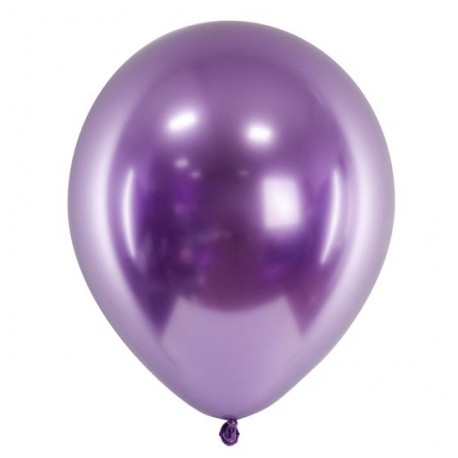 Ballon glossy paars met een doorsnede van 30 cm