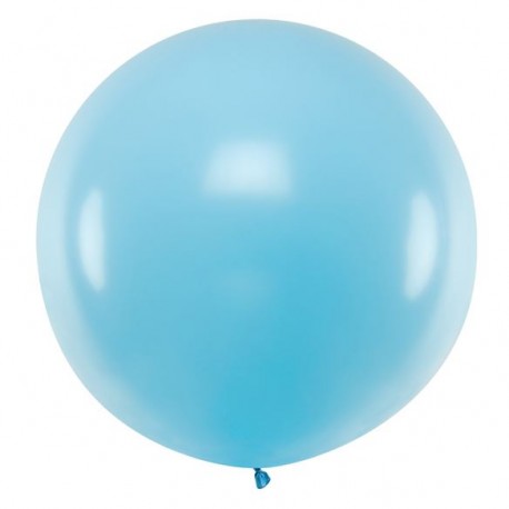 Ronde ballon met een doorsnede van maar liefst 1 meter pastel licht blauw