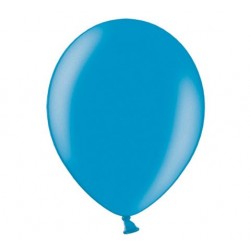 Ballonnen 23 cm caribbean blue metallic extra sterk voor helium of lucht per 10, 20, 50 of 100 stuks