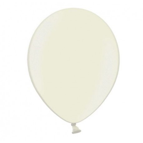 Ballonnen 23 cm ivoor metallic extra sterk voor helium of lucht per 10, 20, 50 of 100 stuks