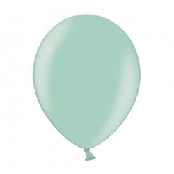 Ballonnen 23 cm mint groen metallic extra sterk voor helium of lucht per 10, 20, 50 of 100 stuks