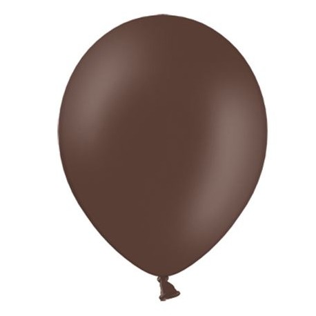 Ballonnen 23 cm pastel chocolade bruin extra sterk voor helium of lucht per 10, 20, 50 of 100 stuks