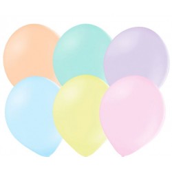 50 ballonnen pastel mix 27 cm extra sterk voor helium of lucht