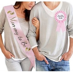 Babyshower set Sjerp Mommy to Be en rozet Daddy to be roze