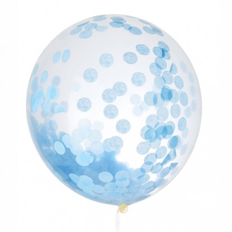 Giant confetti ballon 60 of 100 cm blauw
