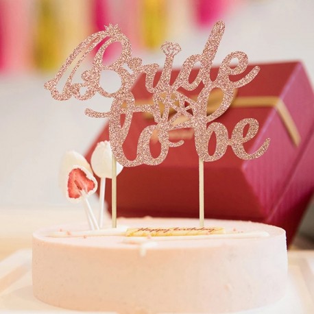 Bride to Be taart topping Diamond rose goud