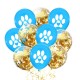 10 ballonnen Dog Lover blauw met wit en gouden confetti