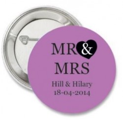 Button Mr & Mrs paars