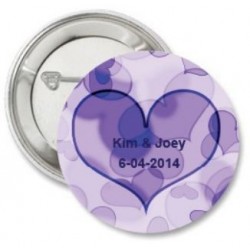 Button Purple Heart full of Love