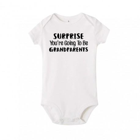 Zwangerschap Aankondiging romper wit Surprise You're going to be Grandparents