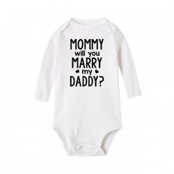 Baby rompertje Mommy Will You Marry my Daddy wit met lange mouwen