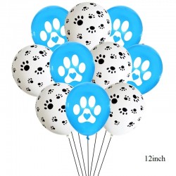 10 honden ballonnen zwart wit blauw