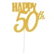 Happy 50th bruidstaart topper goud