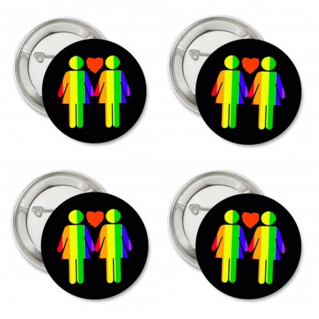 4 Buttons Rainbow Pride Woman