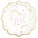 Babyshower bordjes Baby Girl roze wit goud