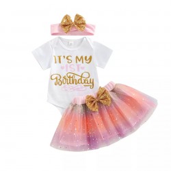 3-delig 1e verjaardag cakesmash kleding set Fairy Tale 