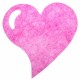 6 Hartvormige roze placemats