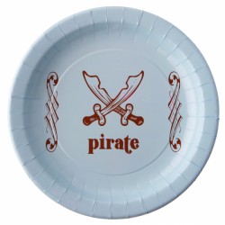 6 kartonnen bordjes Piraat
