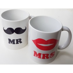 Mokken set Mrs Kiss en Mr Moustache