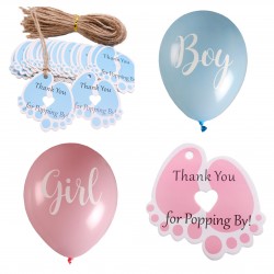 26-delige Genderreveal set met ballonnen en kaartjes
