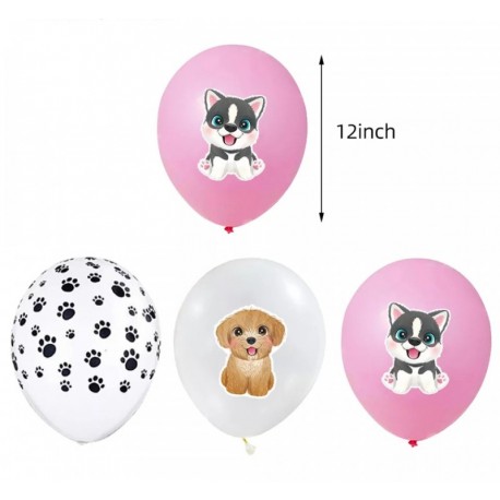 Set met 12 schattige honden ballonnen