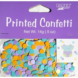Babyshower confetti Baby kleertjes en pastel dots