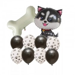 10-delige ballonnen set Cute Cat zwart wit goud