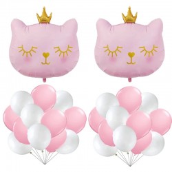 Fancy Cat roze goud wit 26-delig ballon pakket