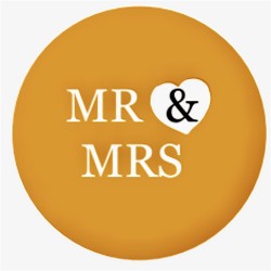 Button Mr & Mrs goud