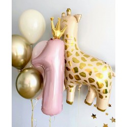 8-delige eerste verjaardag ballon set met Giraf
