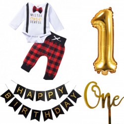 4-delige eerste verjaardag cakesmash set voor jongens Mr ONEderful met rood met zwart en goud