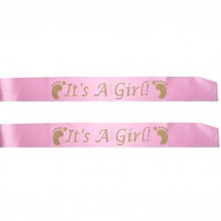 2-delige sjerpen set It's a Girl roze met goud