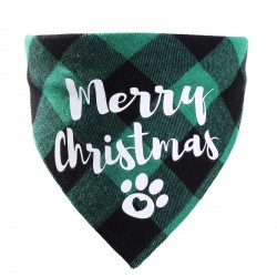 Kerst honden bandana Merry Christmas groen, zwart en wit