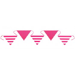 Trendy stippen en strepen vlaggenlijn roze