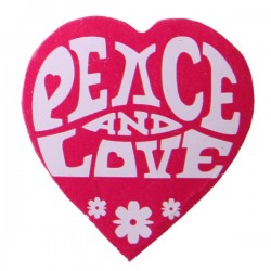 Pak met 50 kartonnen confetti stukjes Peace and Love roze