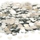 Zakje met 14 gram mini hartjes confetti zilver