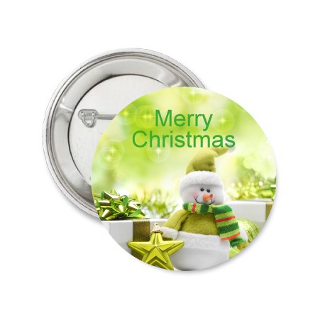 Button Merry Christmas green