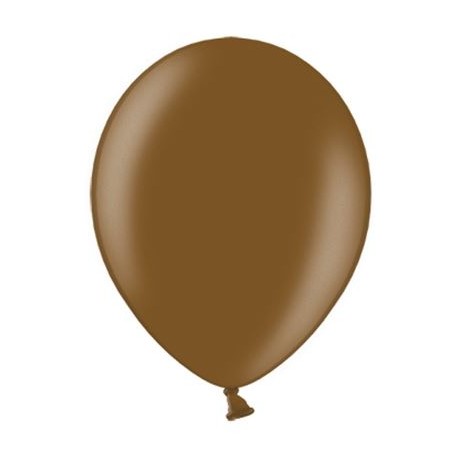 Ballonnen klein, 12 cm extra sterk voor helium of lucht per 10, 20, 50 of 100 stuks metallic chocolade bruin