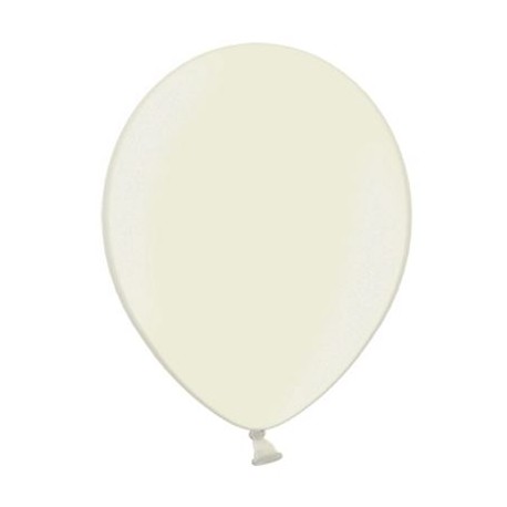 Ballonnen klein, 12 cm extra sterk voor helium of lucht per 10, 20, 50 of 100 stuks metallic ivoor