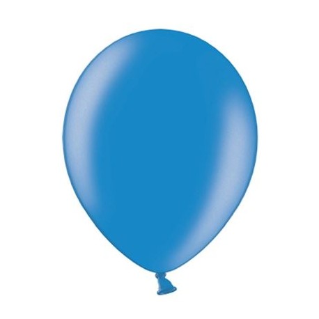 Ballonnen klein, 12 cm extra sterk voor helium of lucht per 10, 20, 50 of 100 stuks metallic korenbloem blauw