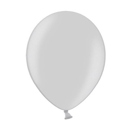 Ballonnen klein, 12 cm extra sterk voor helium of lucht per 10, 20, 50 of 100 stuks metallic zilver
